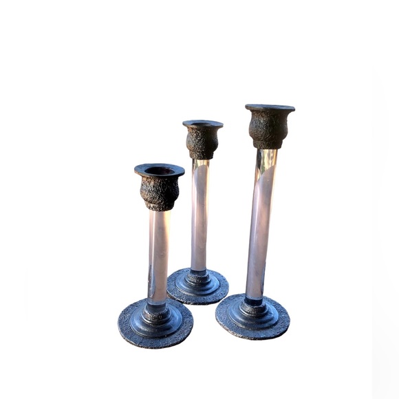 Vintage lucite candle holders. Set of 3. - Picture 1 of 2